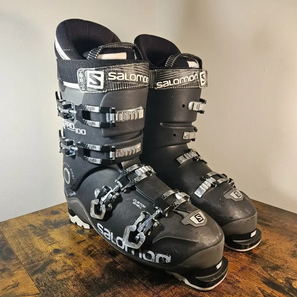 Salomon X Pro 100 Ski Boots Mens 30.5 356mm All Mountain Alpine Downhill Black